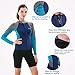 GoldFin Womens Wetsuit Top, 2mm Neoprene Wetsuit Jacket Long Sleeve Front Zip Wetsuit Shirt for Swimming Water Aerobics Diving Surfing Kayaking (Navy, L)
