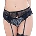 Varsbaby Women Sexy Lace Suspender Garter Belt for Thigh High Stockings (N022DW-Black, M)