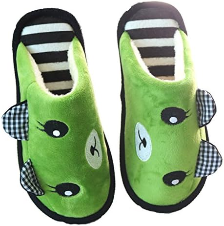 Wishwhat Women's Cartoon Panda Plush Slippers Best Sliipers (7.5, Green)
