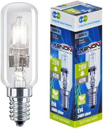 2 XENON 28W = 40W Energy Saving Cooker Hood bulbs ECO replacement 30% SES E14 screw Xenon Inside for longer Life