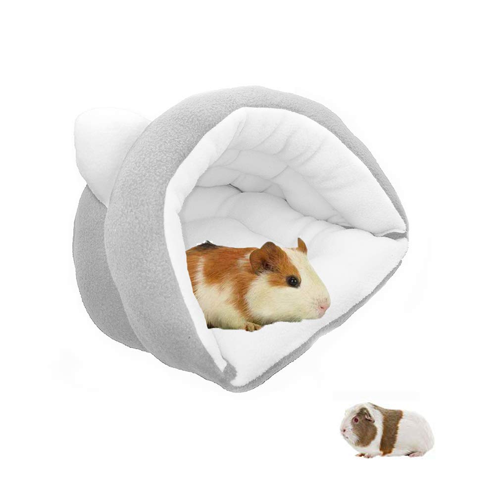 Soft Guinea Pig Bed, Guinea Pig House, Hamster Bed Cave Sleeping Bag, Small Pet Nest Cozy Hideout Cushion for Chinchilla Hedgehog(30*27*23cm, Grey)