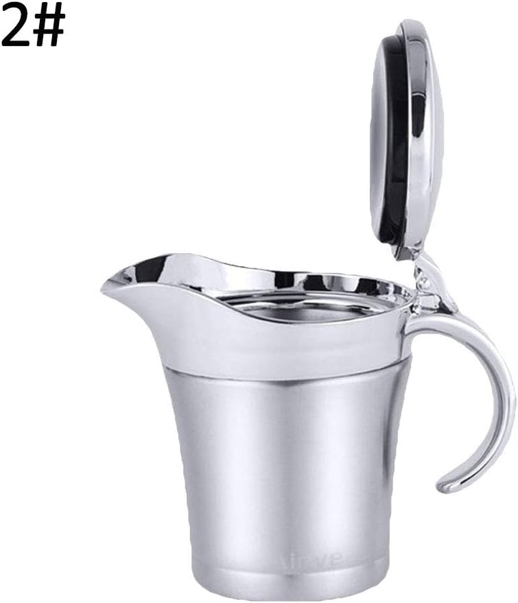 shoppingba Stainless Steel Double Wall Insulated Gravy Boat Sauce Jug