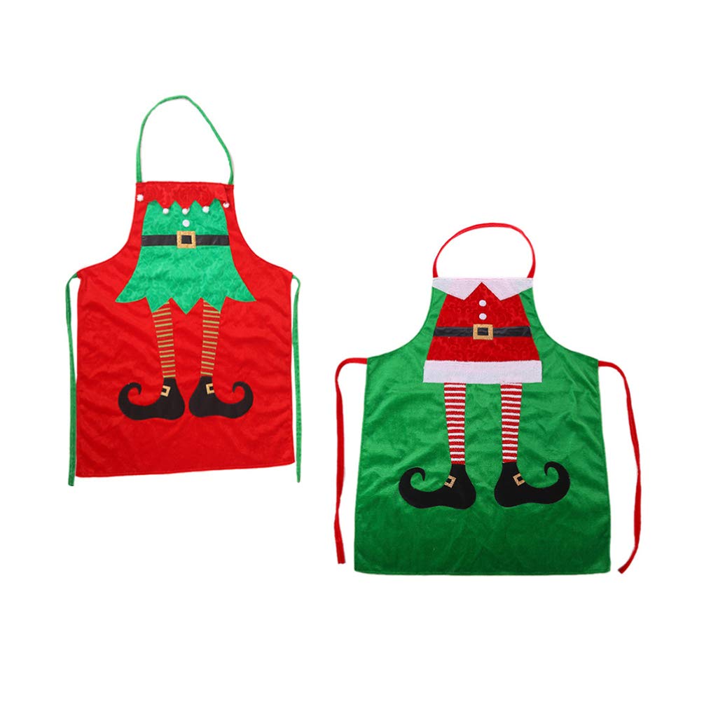 TOYANDONA Pinafore Apron 2 Pcs Christmas Aprons, Xmas Kitchen Apron Christmas Cooking Baking Apron Pinafore