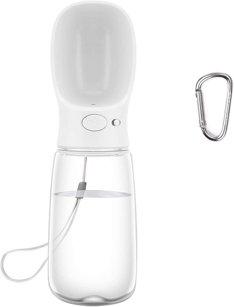 COTOP Portable Dog Water Bottle 550ml White with Bowl Leakproof