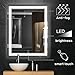 Keonjinn 36 x 28 Inch Anti-fog Horizontal/Vertiacl Dimmable LED Bathroom Vanity Mirror Large Wall Makeup Mirror With Light