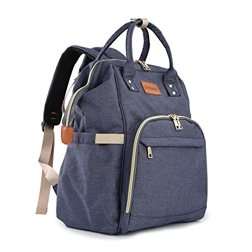 Diaper Bag Multi-function Baby Diaper Backpack Nappy Bags,Mom Dad Travel Backpack Large Capacity Baby bags With Insulated Pockets Stroller Straps for Baby Care (Blue) - Thumbnail 6