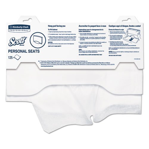 Scott 07410CT Personal Seats Sanitary Toilet Seat Covers, 15-Inch x 18-Inch, 125/Pack, 3000/Carton