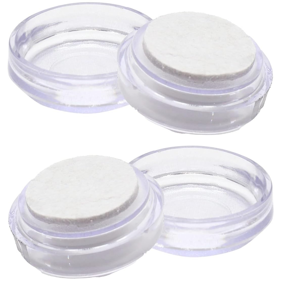 Merriway BH04569 (4 Pcs) Castor Cups with Felt Pad, Outer Dimension 68 mm (2.5/8 inch) Clear - Pack of 4 Pieces