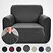 RHF Jacquard-Stretch Chair Covers, Chair Slipcover, Chair Cover for Dogs, Pet Cover for Chair 1-Piece Chair Protector (Chair: Dark Gray)