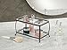 mDesign Traditional Fashion Jewelry and Cosmetic Organizer Tray for Bathroom Vanity Countertops - 2 Tiers, Bronze/Clear