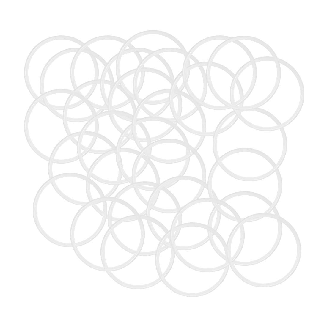 sourcing map Silicone O-Rings, 25mm OD 22mm ID 1.5mm Width VMQ Seal Gasket for Compressor Valves Pipe Repair, White, Pack of 30