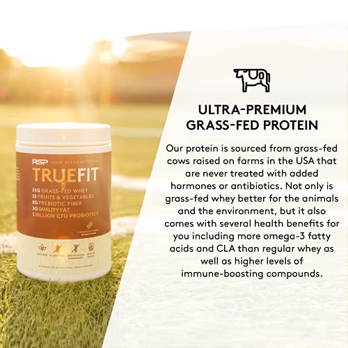 TrueFit Meal Replacement Shake Protein Powder, Grass Fed Whey + Organic