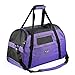 PETTOM Soft-Sided Pet Carrier for Dogs Collapsible Cats Travel Bag Under Seat Airline Approved Tote Fleece Pet Mats Included Escape Proof- M Purple