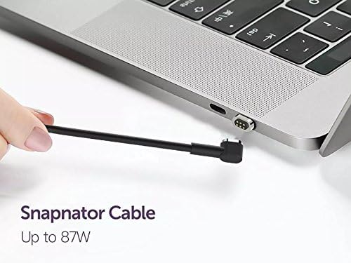 Snapnator Cable for USB-C MacBook and Other Type C Devices - USB C Magnetic Charger Cable - Magsafe Magnetic Adapter - Magnetic Type C Power Cable for USB C Laptop/Smartphone - Up to 87W - 2m 6.6ft