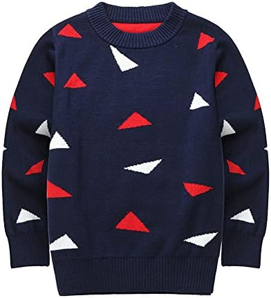 Boys Knit Jumper Pullover Christmas Xmas Sweater Outfit Tops(Triangle-1,11,160)