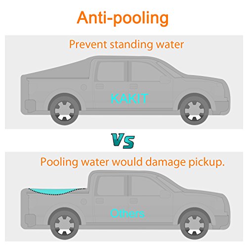 KAKIT 6 Layers Truck Cover - Windproof Waterproof All Weather, for Summer Outdoor, UV Protection, Universal Fit Car Covers for Truck Pickup, Windproof Ribbon & Anti-Theft Lock, Fits up to 242" - Thumbnail 2