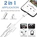 Headphones Adapter 3.5mm Aux Jack Adaptor Charger for iPhone 8/8Plus iPhone7/7Plus iPhone X/10 iPhone Xs/Xr, 2 in 1 Earphone Audio Connector Music Splitter Cable Accessories, Suppor IOS11-12thumb 2