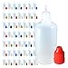 510 Central 50mL LDPE Plastic Thin Tip Dropper Bottles (50 Pack, Multi Color Caps)
