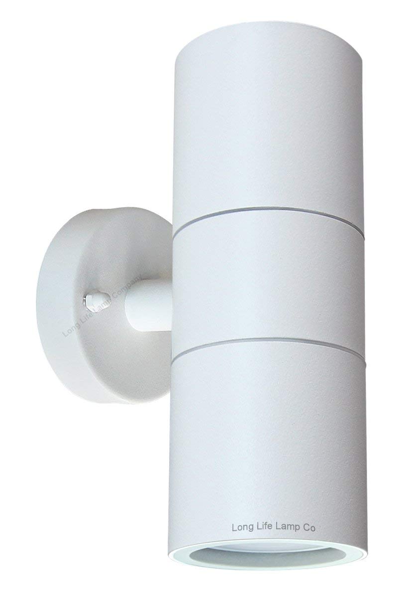 Zenon Lighting Collection Modern Elegant Matte White Double Outdoor Light Fixture GU10 Stainless Steel Garden Wall Luminaire ZLC059W