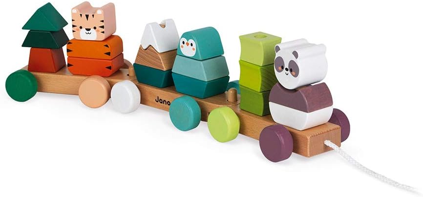 Janod, Wooden Train, La Balade Des Animaux, Wooden Activity Toy, to Develop Fine Motor Skills, Learn COLOR_NAMEs - Image 4