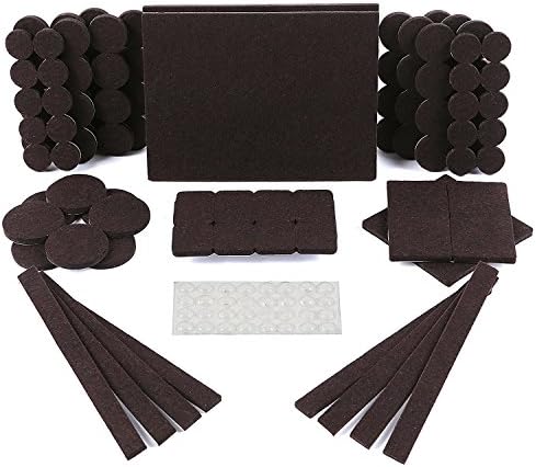 SIMALA Premium Furniture Pads 150 Pack. 118 Heavy Duty Self Stick Felt Furniture Feet To Protect Hardwood Floors &amp; 32 Noise Dampening Clear Rubber Bumpers