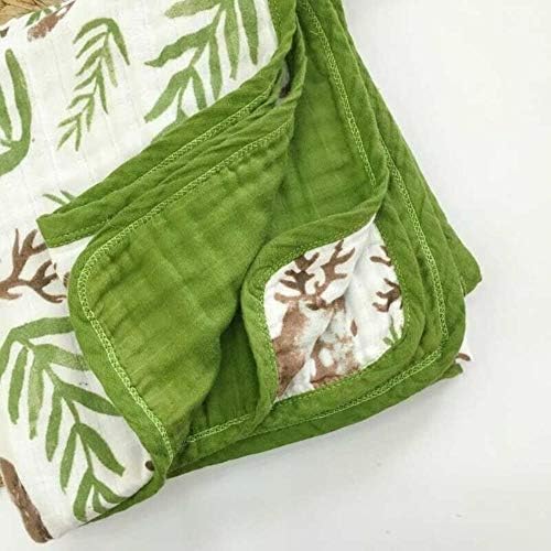 LYHONG 3 Layer Cotton Blanket Newborn Baby Swaddling Super Comfy Bedding Blankets Swaddle Wrap Babies Muslin Blanket,Deer
