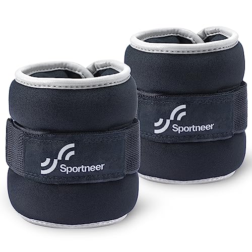Sportneer Knöchelgewichte für Beine und Arme - Gewichtsmanschetten Set für Frauen und Männer für Krafttraining, Laufen, Walking, Fitness 2 * 0,5Kg / 2 * 1Kg/2 *
