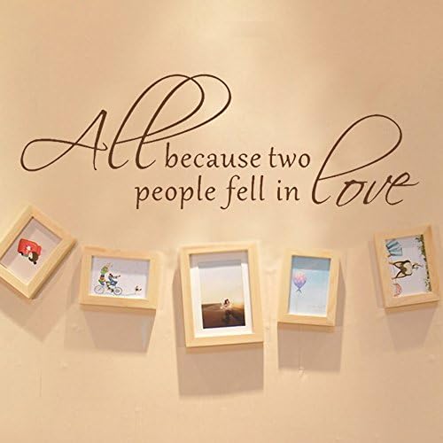 DigTour WallArt All Because Two People Fell in Love – Wall Decal Love Words Expressions Sayings Quotes Typography (Black, Medium) DigTour WallArt All Because Two People Fell in Love – Wall Decal Love Words Expressions Sayings Quotes Typography (Black, Medium)