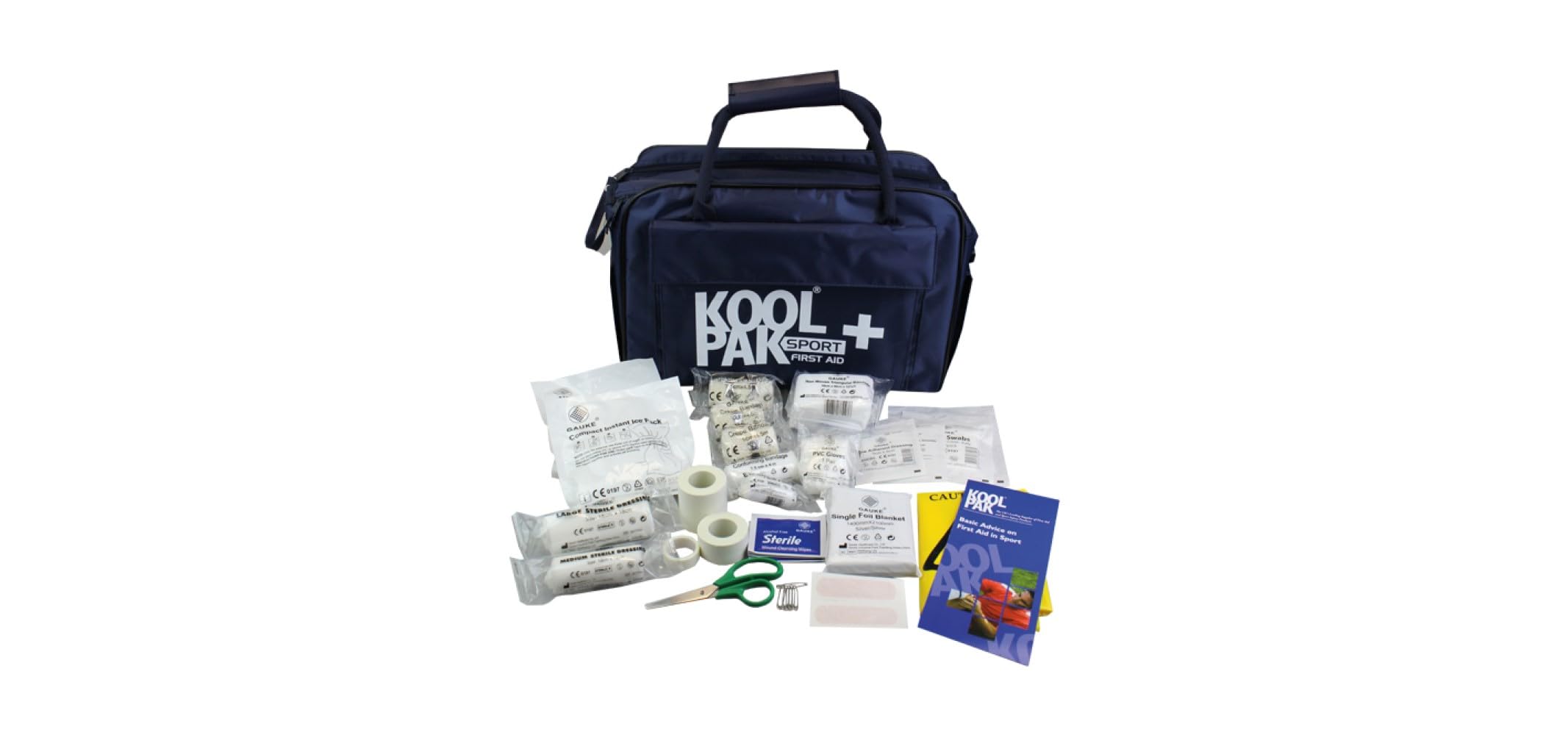 Koolpak Sports Team First Aid Kit - 63 Piece Football and Rugby First Aid Kit - Blue Waterproof Touchline Medical Bag for Schools Clubs Training & Matchday 39x28x19cm