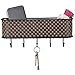 Home Basics Wall Mount Mail Letter Organizer Basket Shelf and 5 Key Hook/Holder in Brown Weave