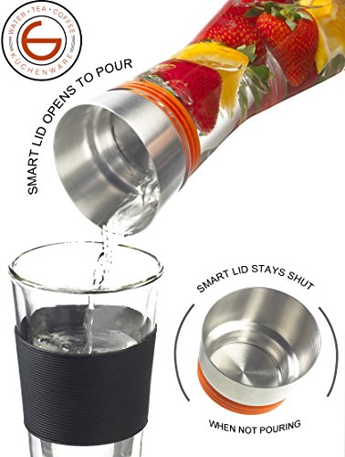 Grosche RIO Glass Water Pitcher and Drink Infuser 1000ml, 32 Oz. - Thumbnail 7