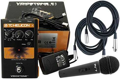 TC-Helicon VoiceTone E1 Vocal Effect Pedal w/Power Supply, 20' XLR Cables, and D