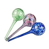 Mini Decorative Hand-blown Glass Bulbs Small Plant Watering Globes, Pack of 3