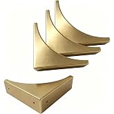 Sutfmwe Metal Corner Protector 4 Pcs - Decorative Corner Brackets for Furniture, Wood Box, Desks, Wooden Frame, Brass Zinc Alloy Table Corner Protectors (Retro Brass)