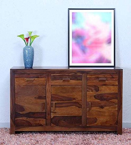 SARSWATI Handicraft Solid Wood Cabinet in Provincial Teak Finish