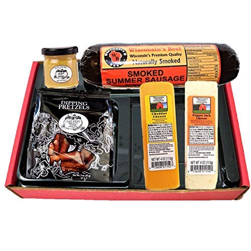 Wisconsin Cheese, Sausage & Gourmet Dipping Pretzel Gift Box, An