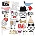 Wedding Photo Booth Props Kit,Suitable for Birthday Parties Weddings Engagement Birthday Bridal Shower Holiday Christmas Party Decorations 31-pieces (Glued/No DIY Required)