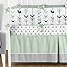 Sweet Jojo Designs 9-Piece Grey, Navy Blue and Mint Woodland Arrow Crib Bed Bedding Set with Bumper for a Newborn Baby Girl or Boy