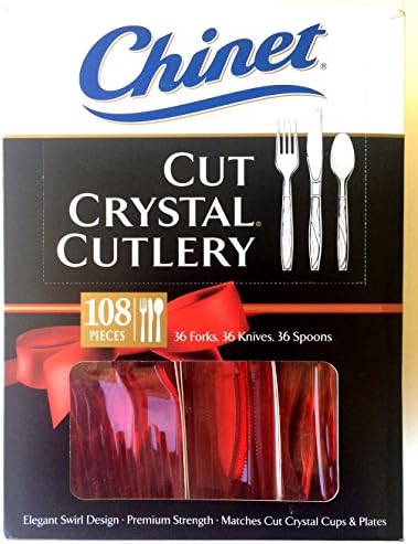 Chinet Cut Crystal Cutlery (Red) - 108 Combination Pieces