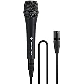 Phenyx Pro Vocal Microphone, Supercardioid Dynamic Mic with 16.4 ft XLR Cable, Mic Clip, Storage Bag, Wired Handheld Microphone for Singing, Stage, Studio, Karaoke (PM-26)