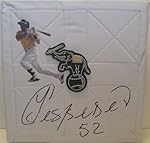 Oakland Athletics Yoenis Cespedes Autographed Hand Signed A"s Elephant Baseball Photo Full Size Base with Proof Photo and COA