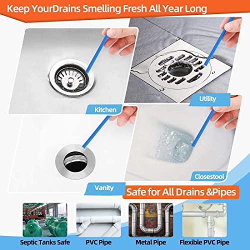 (2021) Air OMA Drain Sticks 4 Pack Pipe Cleaner Deodorizer Shower Drain