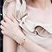 GuqiGuli 14k Rose Gold Plated Fashion Idiom Hinged Oval Bangle Bracelet for Women and Girls, 7