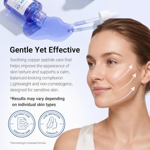 Copper Peptides Serum for Face with Liposomal 2% GHK-Cu, PDRN, Multi-Peptide & Hyaluronic Acid - Advanced Korean Anti-Aging Serum for Fine Lines, Firming, Skin Elasticity- 1 Fl Oz