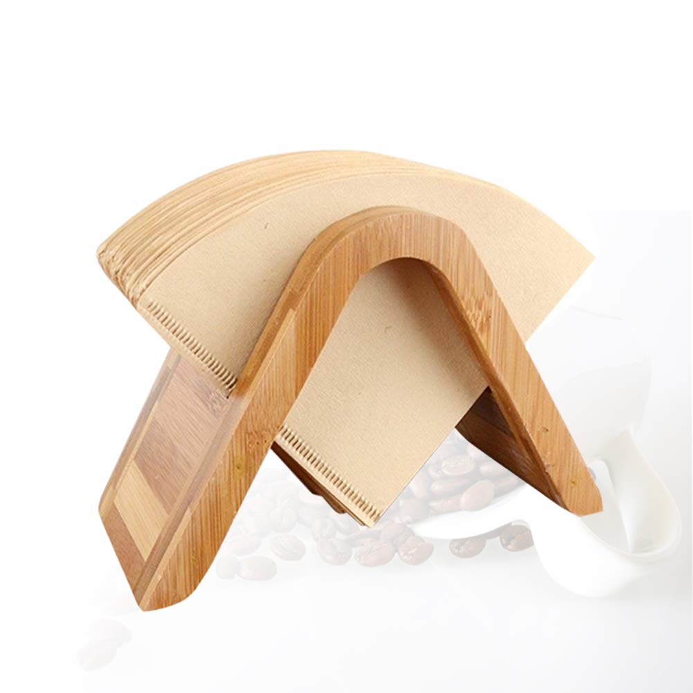 Wood Coffee Filters Holder, Coffee Paper Storage Rack, Coffee Filter Paper Container Stand, Suitable for Home, Office, Cafe, Hotel etc.
