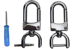 willikiva Replacement D-Rings Swivel Snap Hooks Push Gate Clip Lobster Claw Clasp DIY Leather Craft Purse (Black Gold,1/2inch)