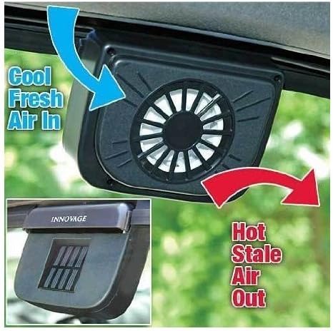HEMJEX Solar Sun Power Car Auto Air Vent Cool Fan Cooler Ventilation System Radiator
