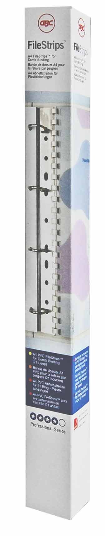 GBC Comb Binding Covers PVC Abheftungs Strips, Pack of 100