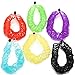 INBLUE Women's Rubber Necklace Chain Colorful Multicolor Double Line Henna Tattoo Choker Collar Stretch Elastic Set (6 PCS)