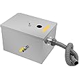 Commercial Grease Trap Interceptor, Under Sink Grease Trap Stainless Steel Interceptor Top Inlet with Drainage Pipe and Lid for Restaurant Home Kitchen Tools, 13.79" x 9.85" x 9.06"(L*W*H)